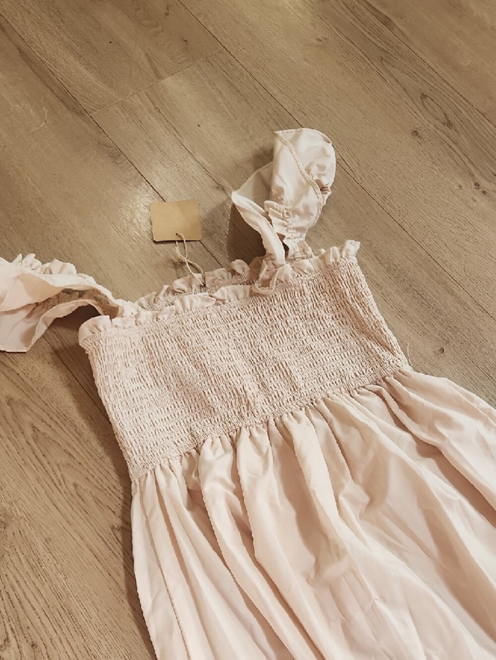 Cream Eyelet Dress with Ruffled Straps NWT Blu Pepper Boutique Dress - Picture 7 of 7